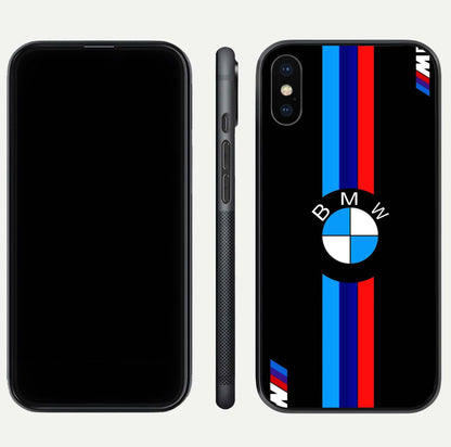 Turbo BMW Beast Glass Case for iPhone Xs Max front & back layout showing bold design and smooth finish