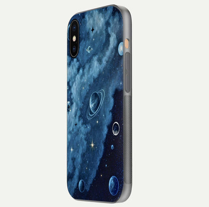 Galaxy Dream Space Glass Case for iPhone Xs Max side-angle image capturing reflection clarity and galactic texture