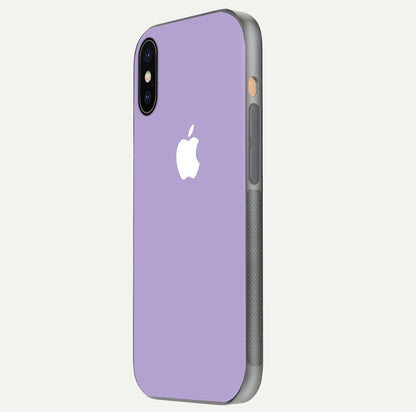 Lavender Soft Minimal Glass Case for iPhone Xs Max side-angle image showing smooth reflection and minimal look