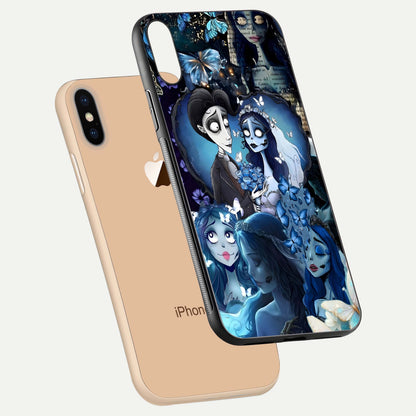 Butterfly Ghost Soul Glass Case for iPhone Xs Max floating mockup showcasing spirit-like butterfly detail and gloss