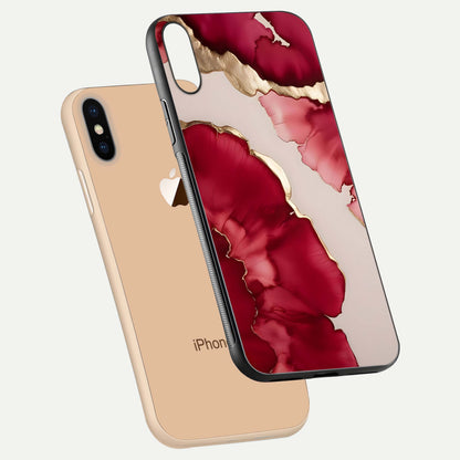 Pink & White Marble Glass Case For iPhone Xs Max