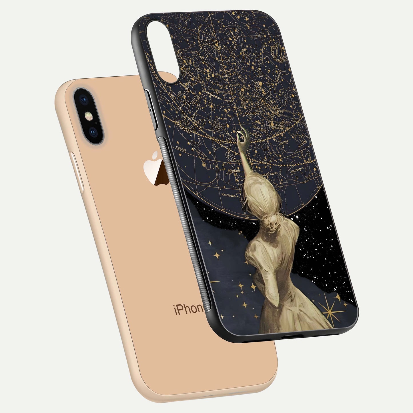 Taylor Swift Girl Glass Case for iPhone Xs Max floating dual-view mockup displaying gloss and stylish artwork