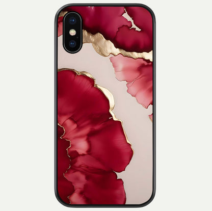 Pink & White Marble Glass Case For iPhone X