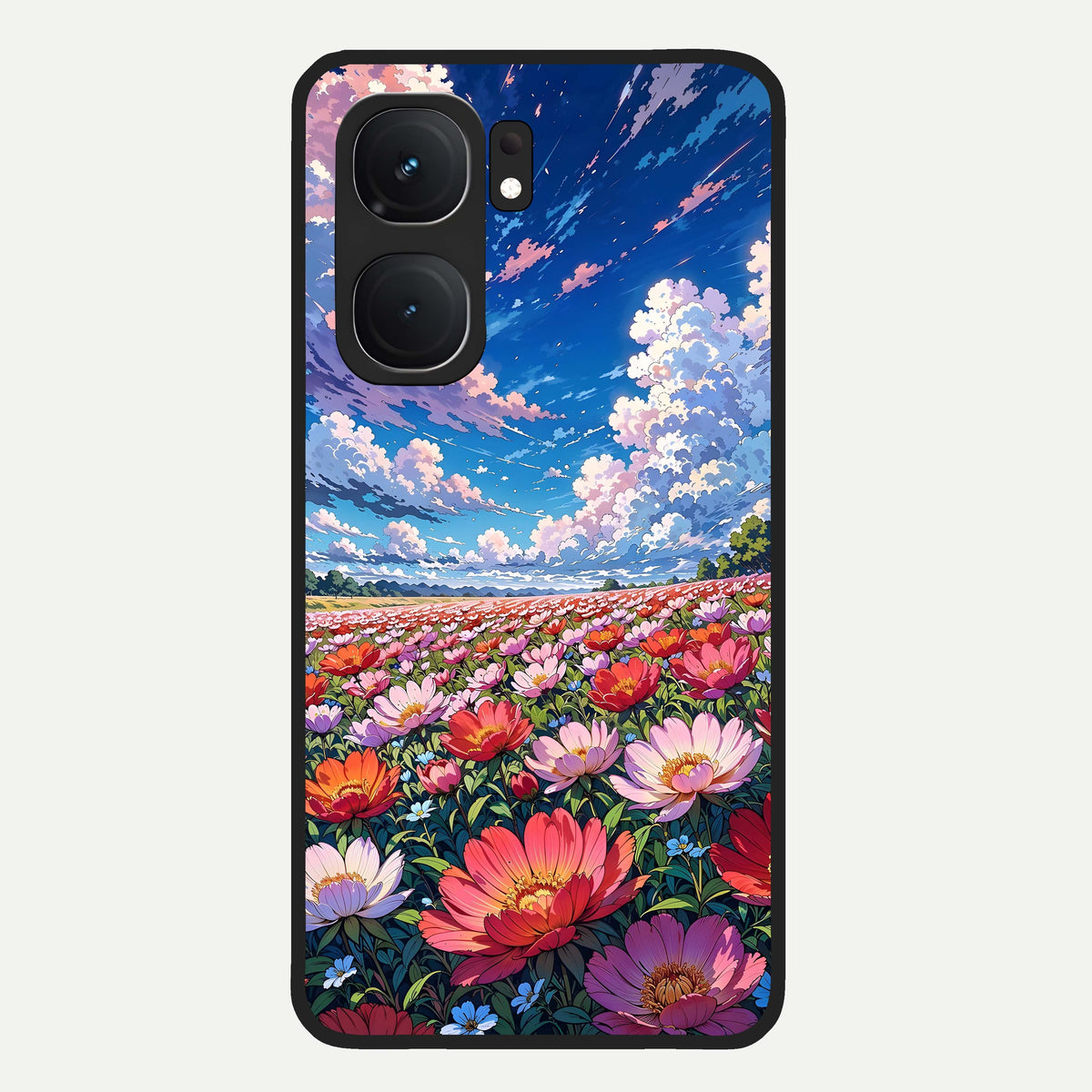  Blossom Sky Field Glass Case For iQOO Neo 9 Pro back cover – full design glossy printed glass finish