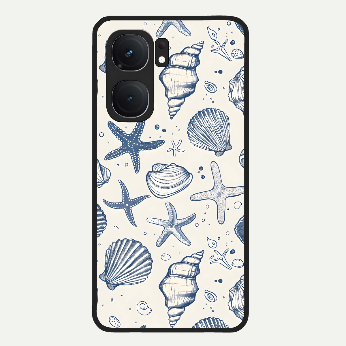  Blue Ocean Outline Glass Case For iQOO Neo 9 Pro back cover – full design glossy printed glass finish