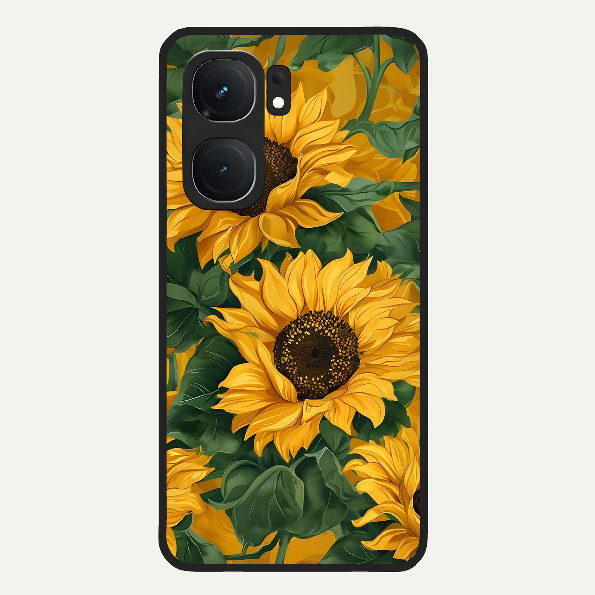  Bright Sunflower Bloom Glass Case For iQOO Neo 9 Pro back cover – full design glossy printed glass finish