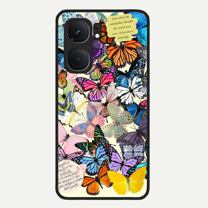  Butterflies Petal Dream Glass Case For iQOO Neo 9 Pro back cover – full design glossy printed glass finish