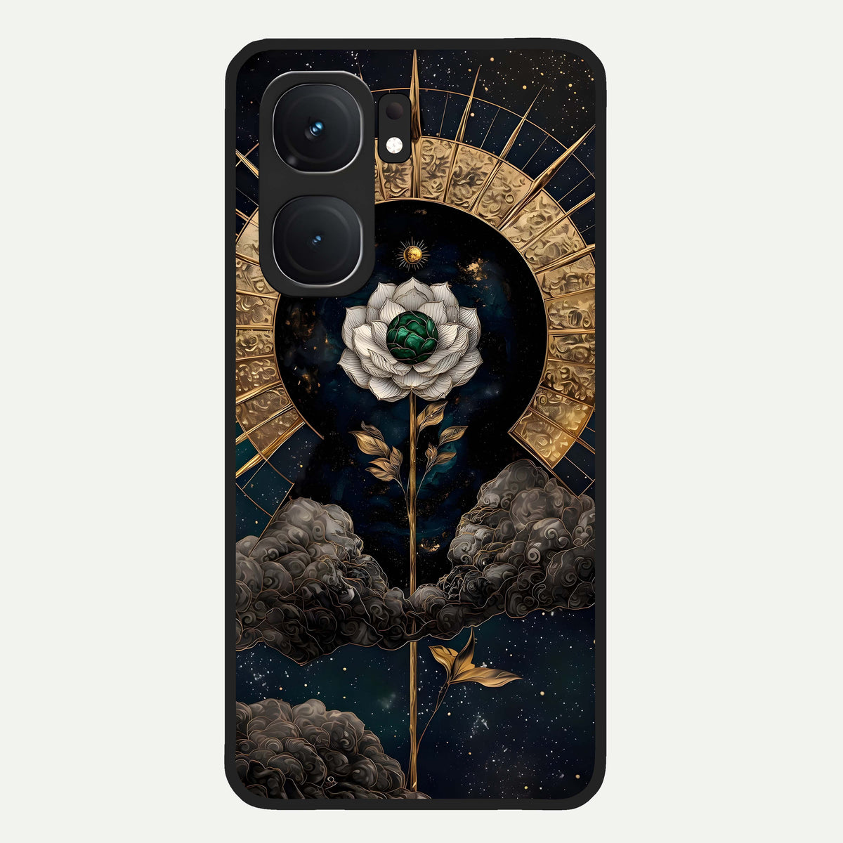  Celestial Lotus Morang Glass Case For iQOO Neo 9 Pro back cover – full design glossy printed glass finish
