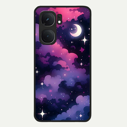  Celestial Moon Magic Glass Case For iQOO Neo 9 Pro back cover – full design glossy printed glass finish