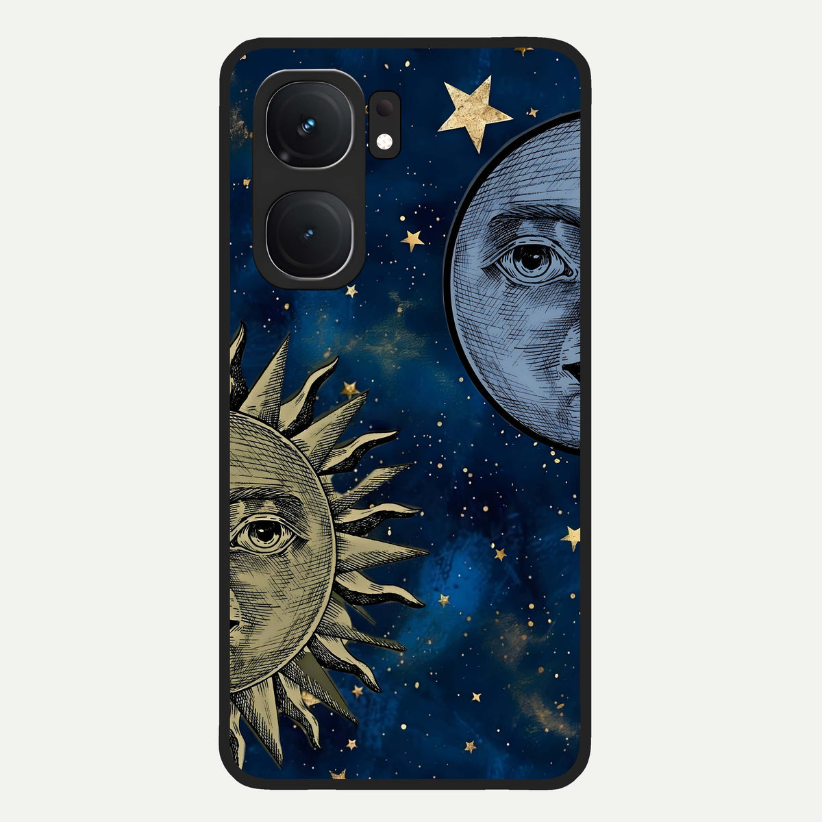  Celestial Moon With Sun Glass Case For iQOO Neo 9 Pro back cover – full design glossy printed glass finish