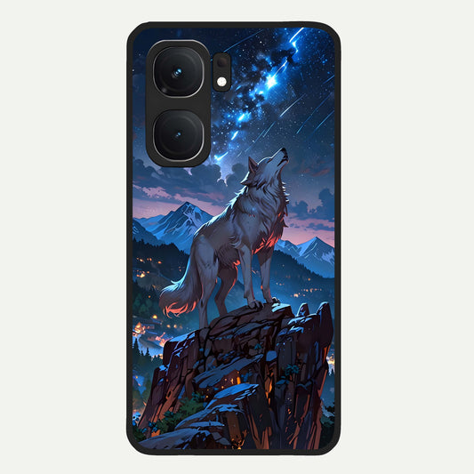  Celestial Wolf Howl Glass Case For iQOO Neo 9 Pro back cover – full design glossy printed glass finish