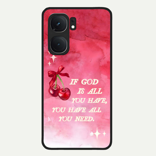  Cherry Quote Glass Case For iQOO Neo 9 Pro back cover – full design glossy printed glass finish