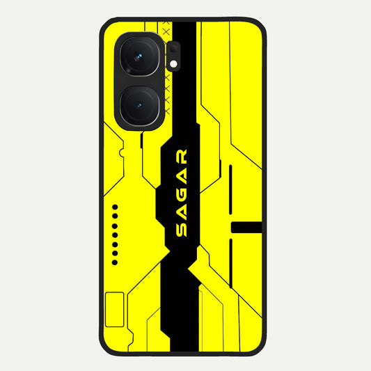  Circuit CYBERPUNK Custom Name Glass Case For iQOO Neo 9 Pro back cover – full design glossy printed glass finish
