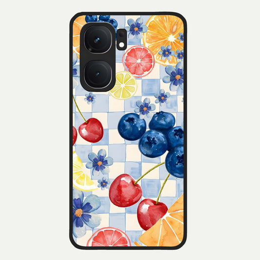  Citrus Bloom Joy Glass Case For iQOO Neo 9 Pro back cover – full design glossy printed glass finish