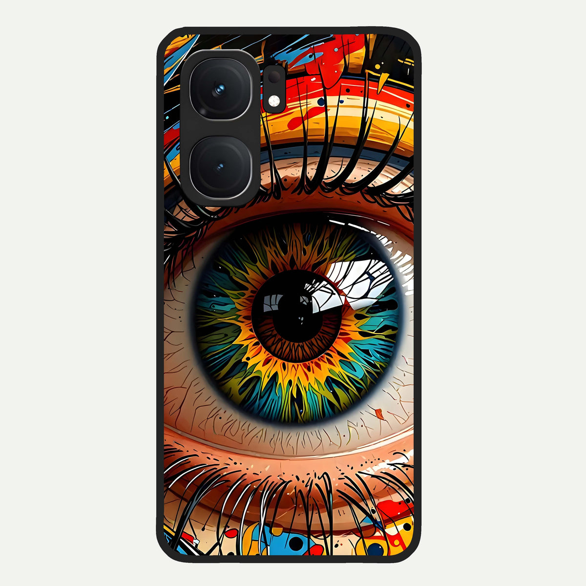  Colorful Eye Glass Case For iQOO Neo 9 Pro back cover – full design glossy printed glass finish