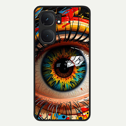  Colorful Eye Glass Case For iQOO Neo 9 Pro back cover – full design glossy printed glass finish
