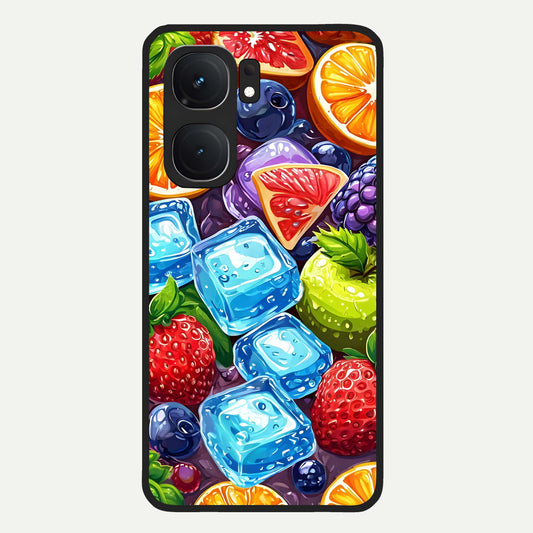  Colorful Fruits with Ice Glass Case For iQOO Neo 9 Pro back cover – full design glossy printed glass finish