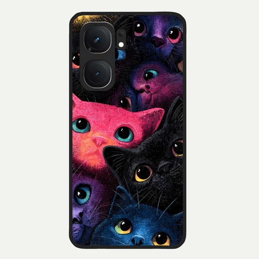  Cosmic Cats Dreams Glass Case For iQOO Neo 9 Pro back cover – full design glossy printed glass finish