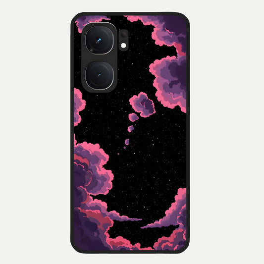  Cosmic Cloud Journey Glass Case For iQOO Neo 9 Pro back cover – full design glossy printed glass finish