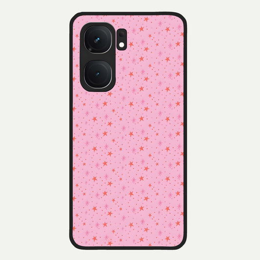  Cosmic Pink Sparkle Glass Case For iQOO Neo 9 Pro back cover – full design glossy printed glass finish