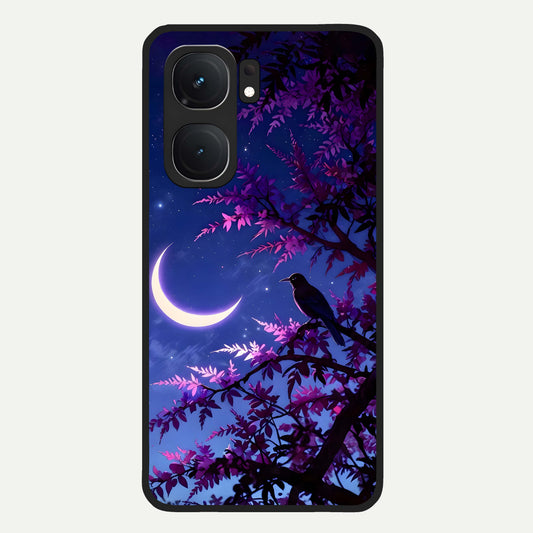  Crow And Moon Scenery Glass Case For iQOO Neo 9 Pro back cover – full design glossy printed glass finish