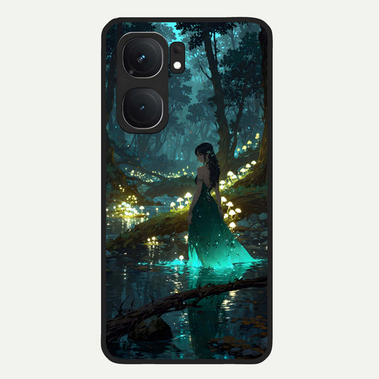  Enchanted Forest Glow Glass Case For iQOO Neo 9 Pro back cover – full design glossy printed glass finish