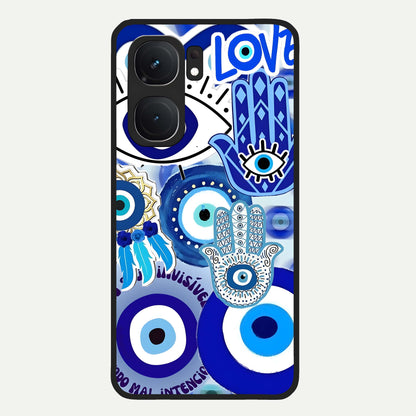  Evil Eyes Dream Glass Case For iQOO Neo 9 Pro back cover – full design glossy printed glass finish