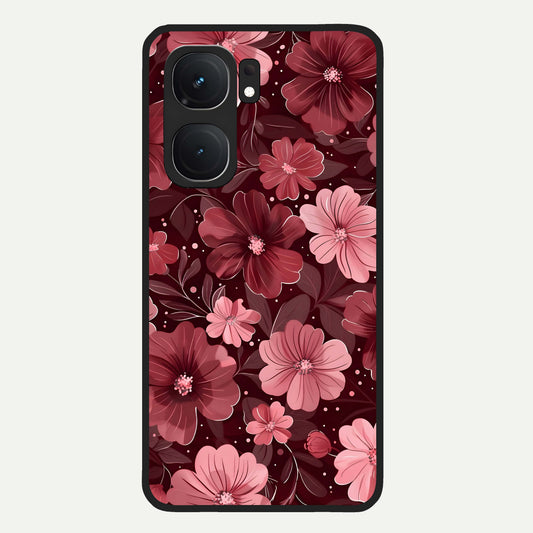  Flower Blush Bloom Glass Case For iQOO Neo 9 Pro back cover – full design glossy printed glass finish
