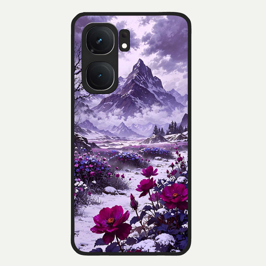  Flower Mountain View Glass Case For iQOO Neo 9 Pro back cover – full design glossy printed glass finish