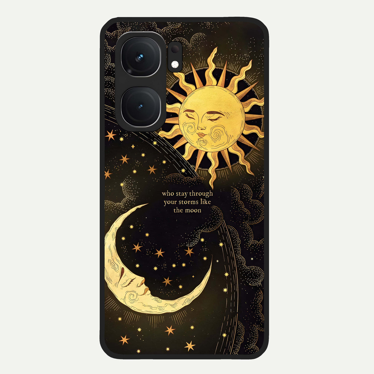  Golden Lunar Love Glass Case For iQOO Neo 9 Pro back cover – full design glossy printed glass finish