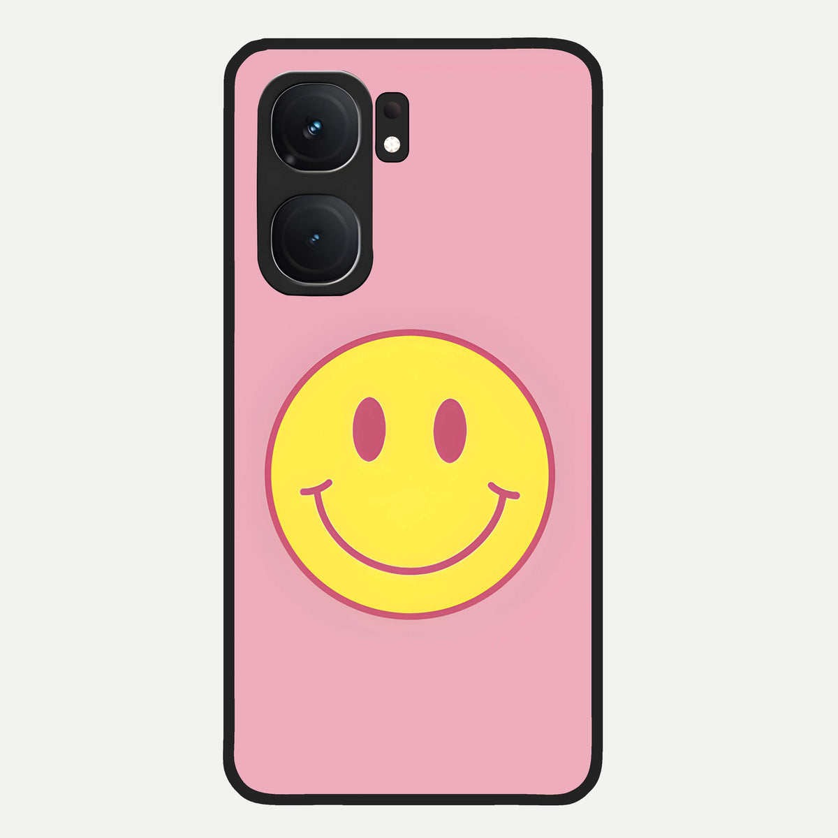  Happy Pink Mood Glass Case For iQOO Neo 9 Pro back cover – full design glossy printed glass finish