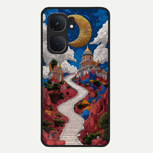  Heavenly Moon Path Glass Case For iQOO Neo 9 Pro back cover – full design glossy printed glass finish