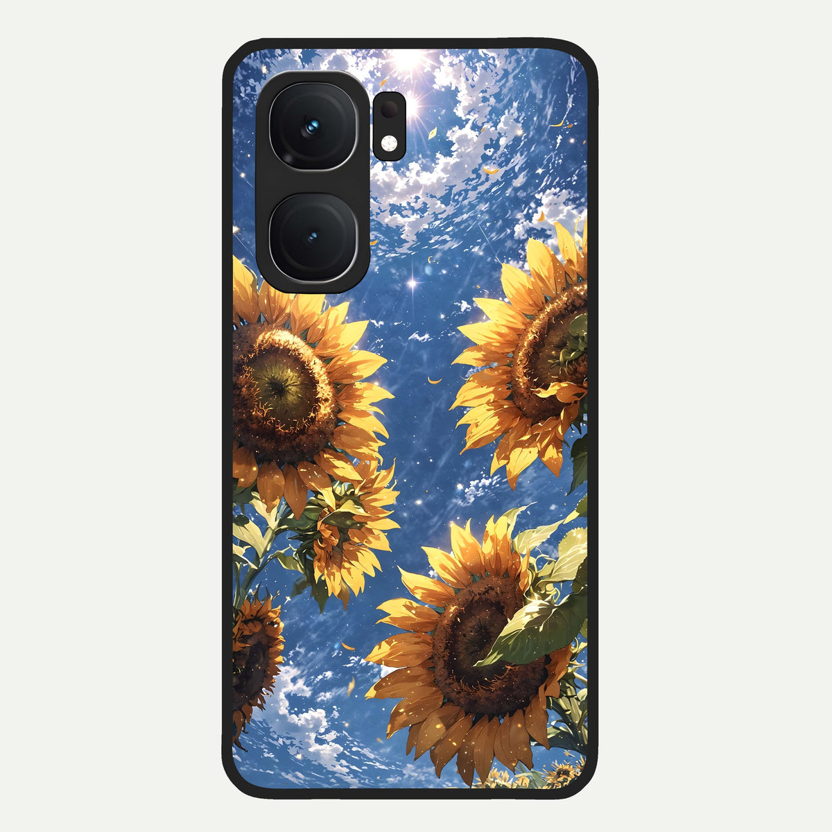 Heavenly Sunflower Rise Glass Case For iQOO Neo 9 Pro back cover – full design glossy printed glass finish