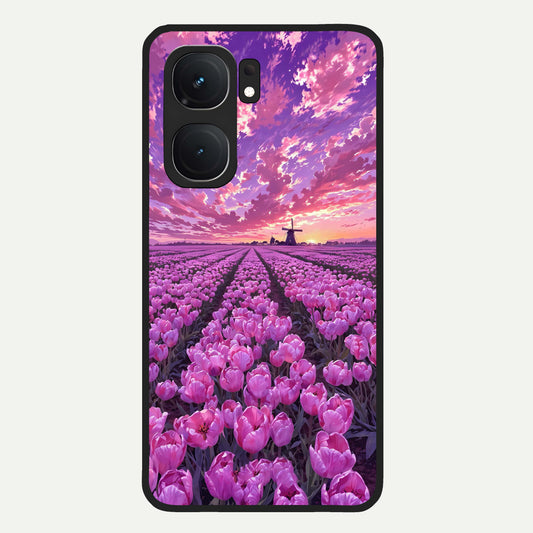  Lavender Dream Skies Glass Case For iQOO Neo 9 Pro back cover – full design glossy printed glass finish