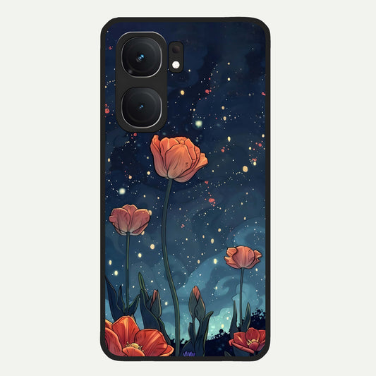  Midnight Tulip Glow Glass Case For iQOO Neo 9 Pro back cover – full design glossy printed glass finish