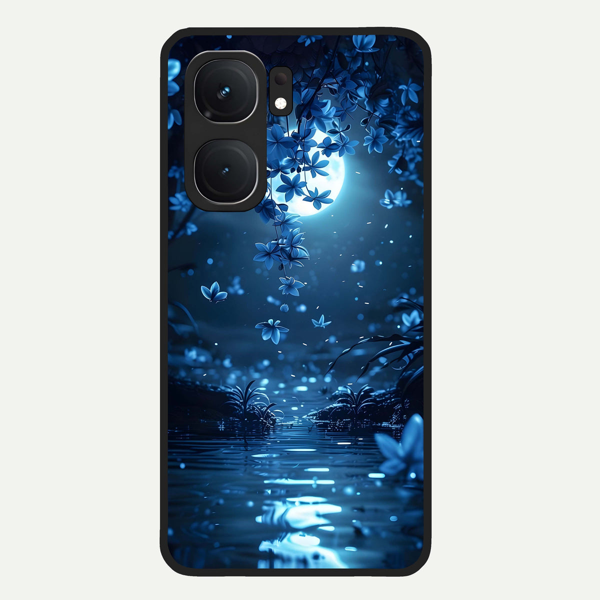  Moonlight Petal Dream Glass Case For iQOO Neo 9 Pro back cover – full design glossy printed glass finish