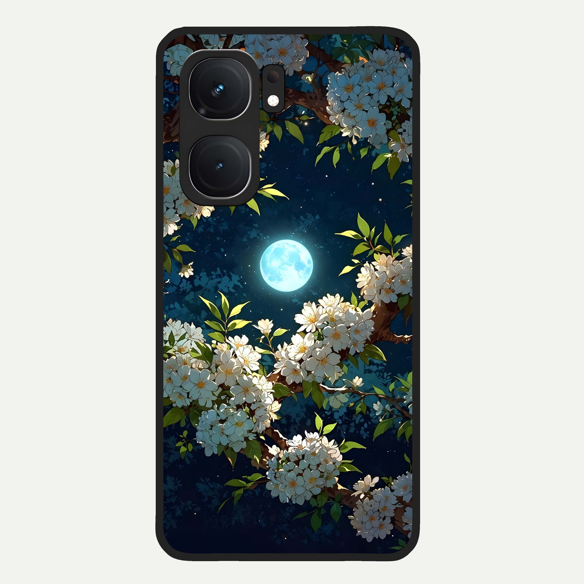  Moonlit Blossom Dream Glass Case For iQOO Neo 9 Pro back cover – full design glossy printed glass finish