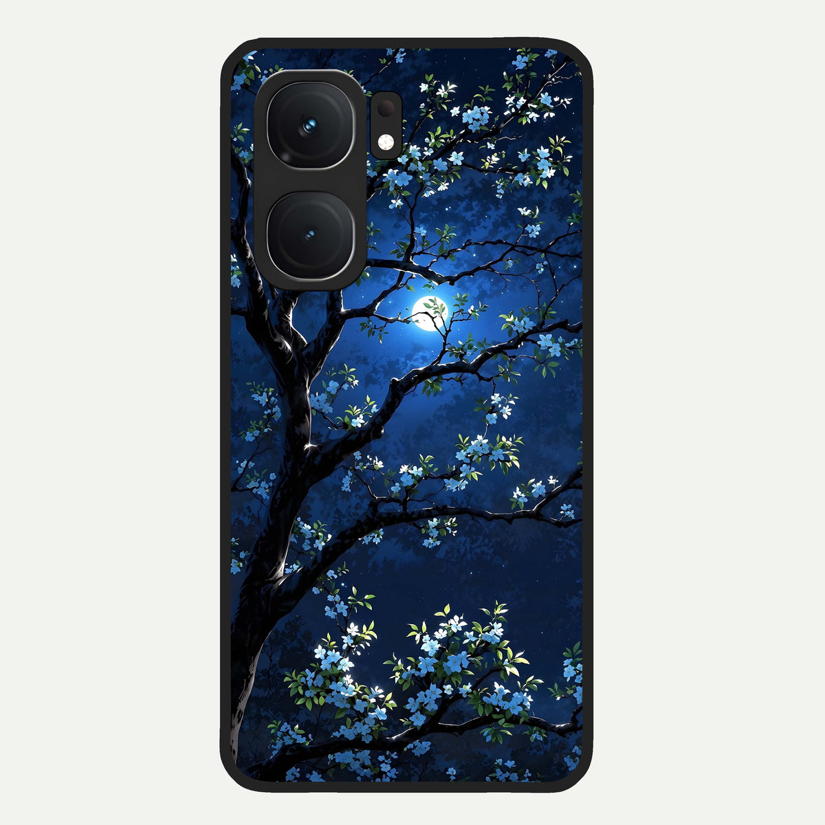  Mystic Floral Night Glass Case For iQOO Neo 9 Pro back cover – full design glossy printed glass finish