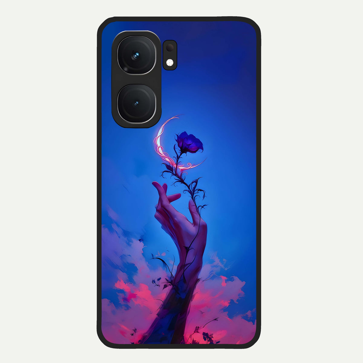  Mystic Hand Glass Case For iQOO Neo 9 Pro back cover – full design glossy printed glass finish