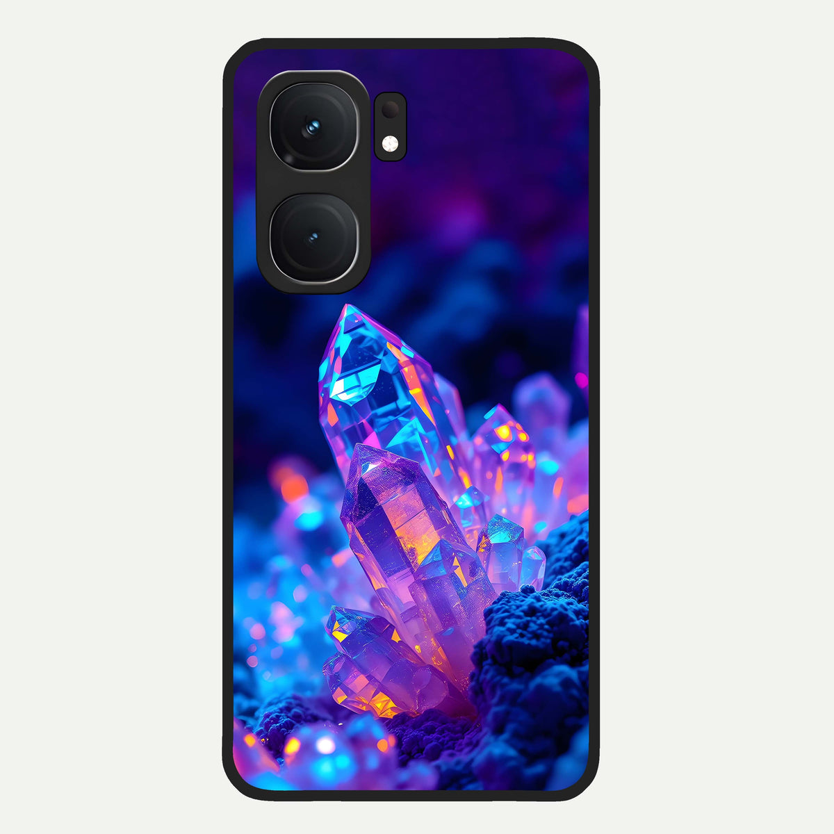  Neon Aura Shards Glass Case For iQOO Neo 9 Pro back cover – full design glossy printed glass finish
