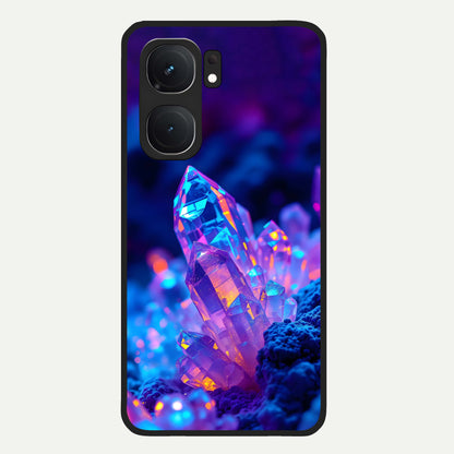  Neon Aura Shards Glass Case For iQOO Neo 9 Pro back cover – full design glossy printed glass finish