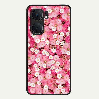  Pink Daisy Bliss Glass Case For iQOO Neo 9 Pro back cover – full design glossy printed glass finish