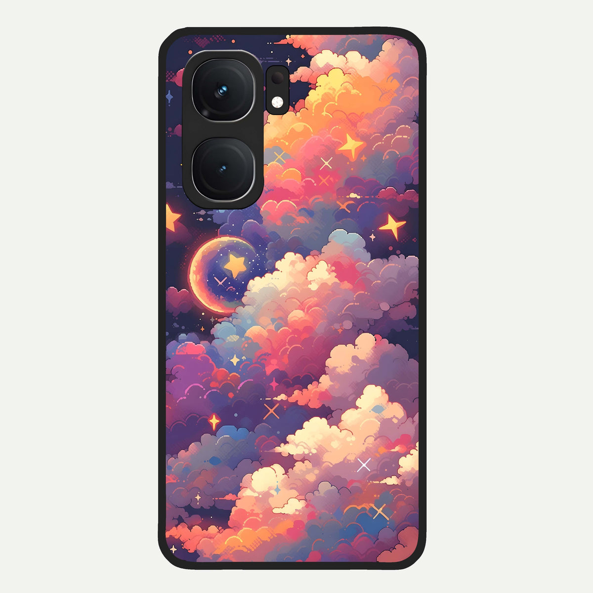  Starlit Dream Clouds Glass Case For iQOO Neo 9 Pro back cover – full design glossy printed glass finish