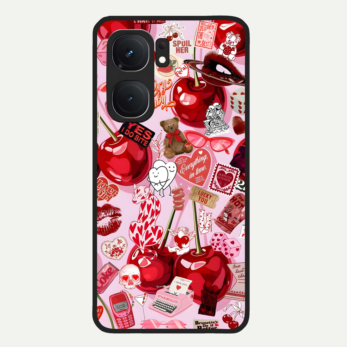  Sweet Cherry Chaos Glass Case For iQOO Neo 9 Pro back cover – full design glossy printed glass finish