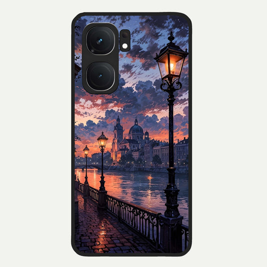  Twilight River Lights Glass Case For iQOO Neo 9 Pro back cover – full design glossy printed glass finish