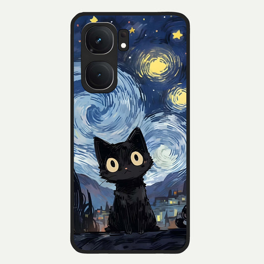  Van Gogh Cat Glass Case For iQOO Neo 9 Pro back cover – full design glossy printed glass finish