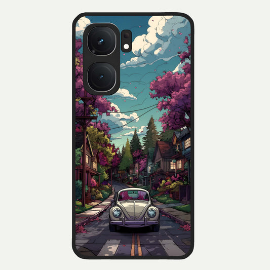 Vintage Street Drive Glass Case For iQOO Neo 9 Pro back cover – full design glossy printed glass finish