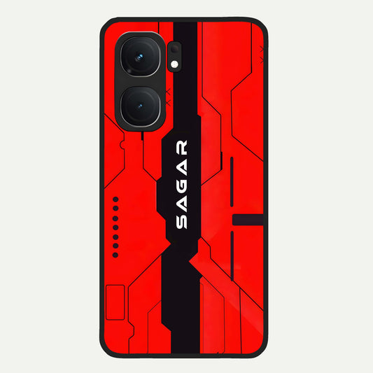  Voltage Rise CYBERPUNK Custom Name Glass Case For iQOO Neo 9 Pro back cover – personalized glossy printed glass finish