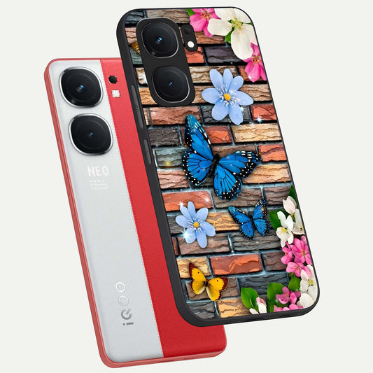  Brick Bloom Flight phone case For iQOO Neo 9 Pro showing premium glass back cover with detailed artwork