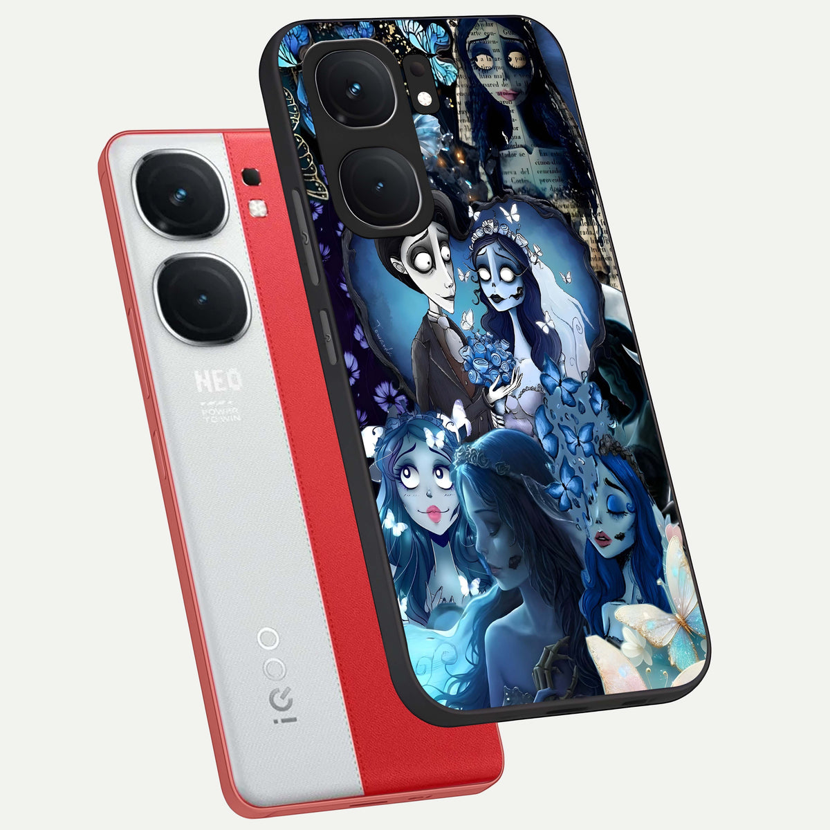 Butterfly Ghost Soul phone case For iQOO Neo 9 Pro showing premium glass back cover with detailed artwork
